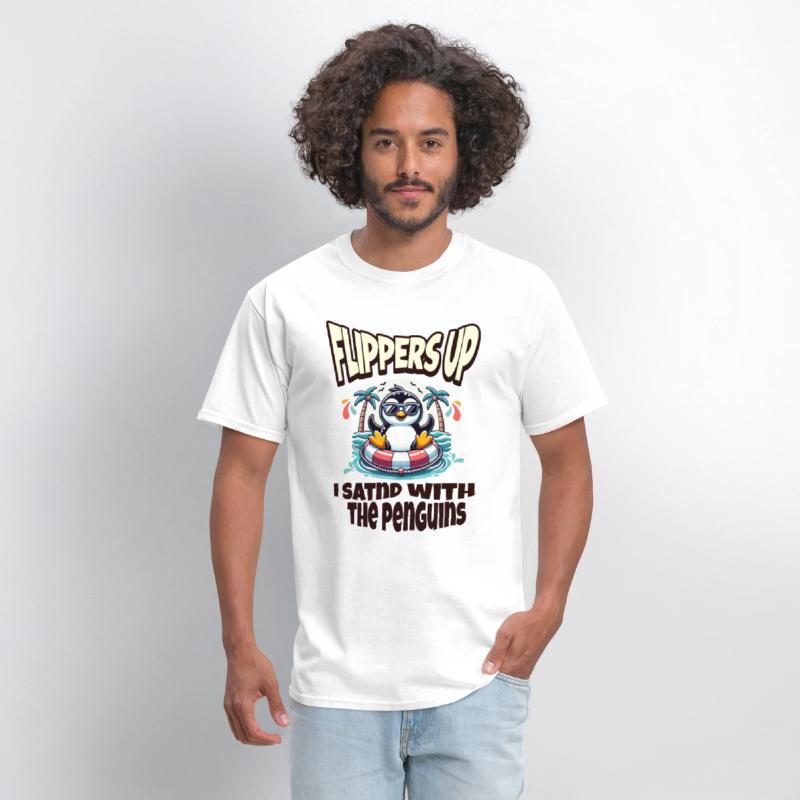 Flippers Up I Stand With The Penguins funny Quote