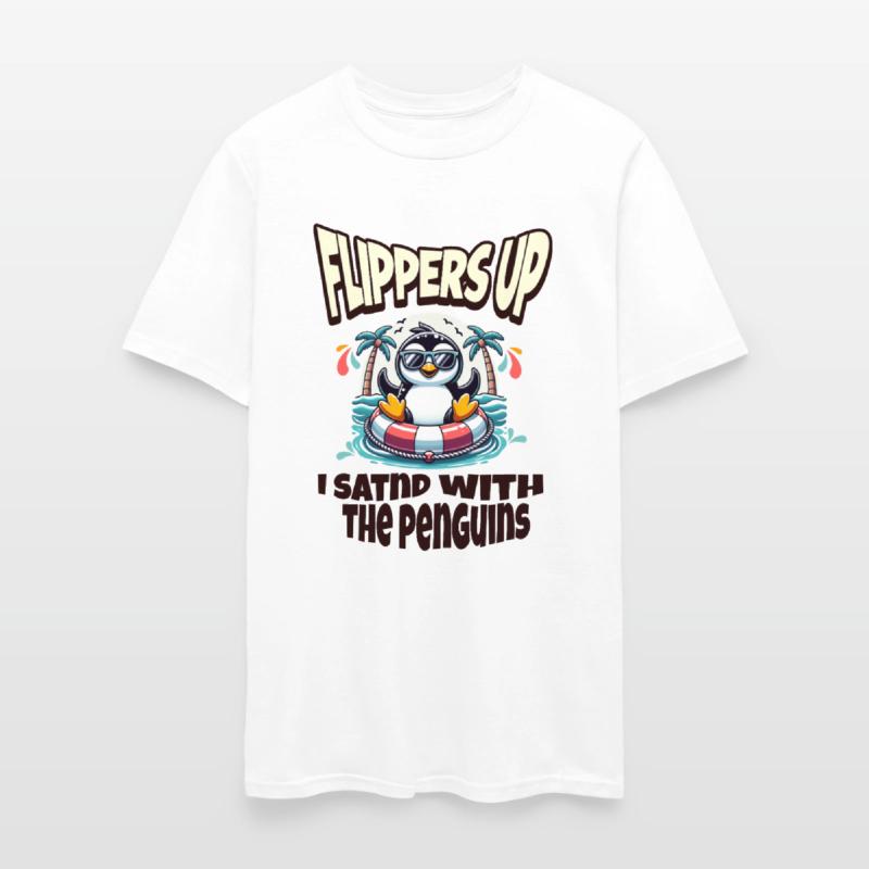 Flippers Up I Stand With The Penguins funny Quote