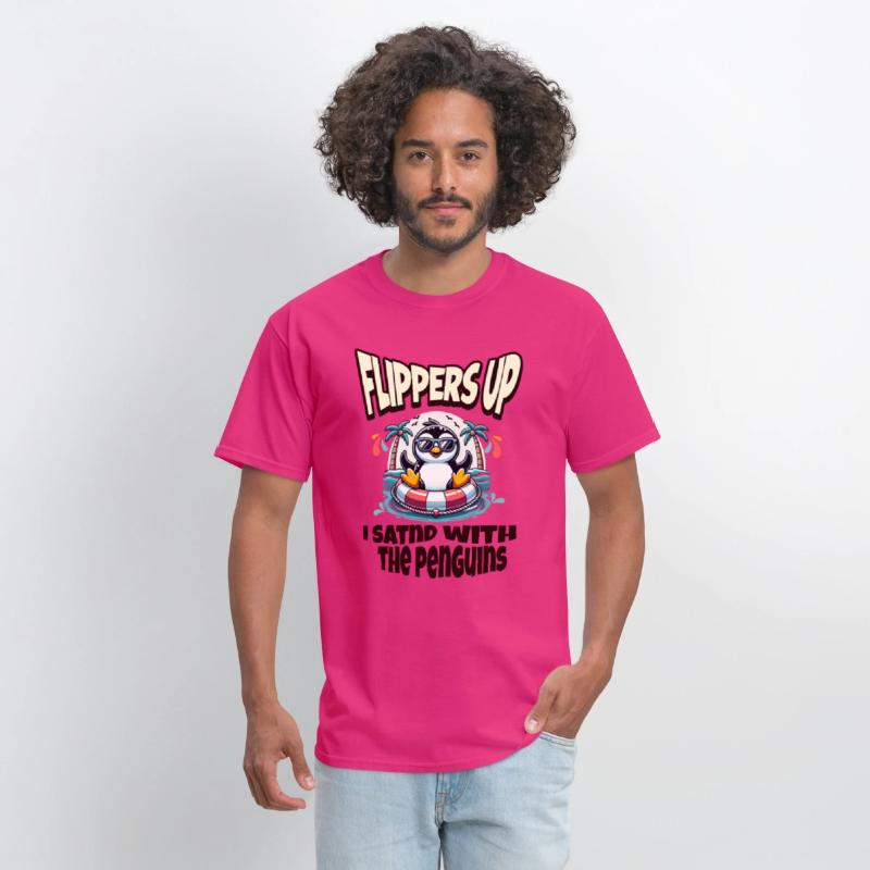 Flippers Up I Stand With The Penguins funny Quote