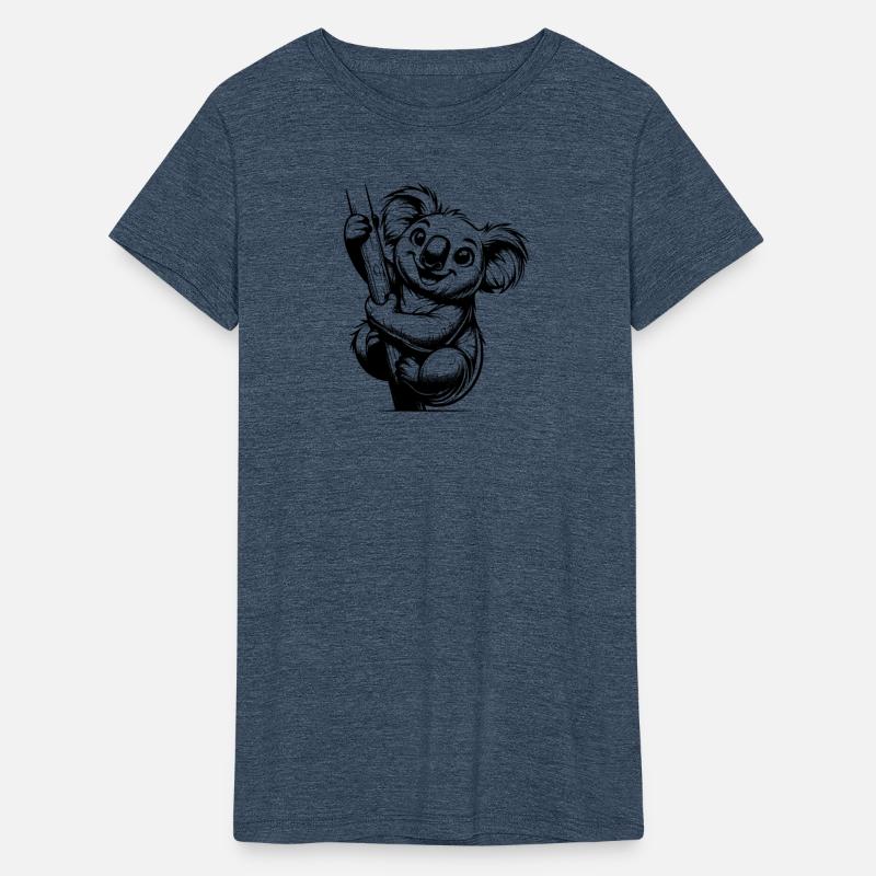 Funny Kids Pencil Koala Line Drawing