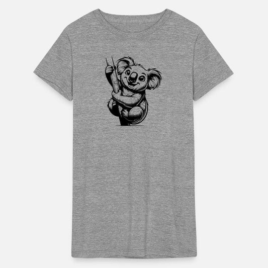 Funny Kids Pencil Koala Line Drawing