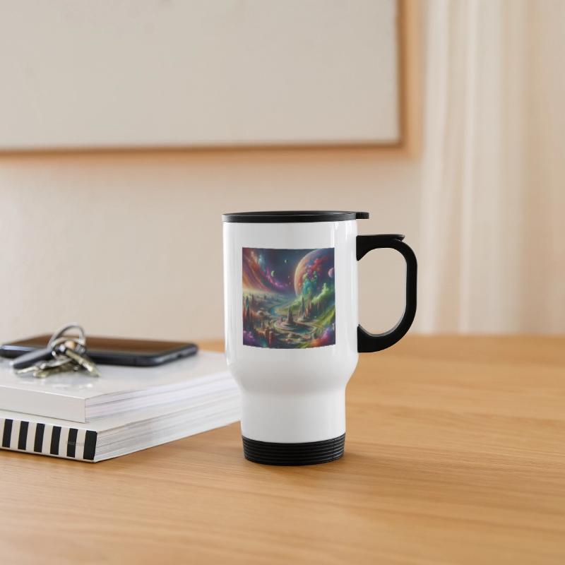 Futuristic Cosmic Cityscape Design Planet Sci-Fi