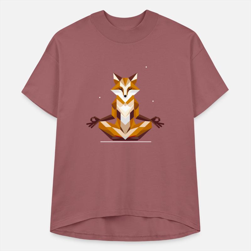geometric fox meditating