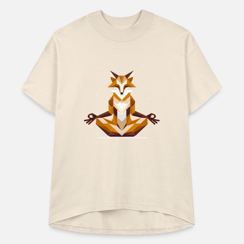 geometric fox meditating