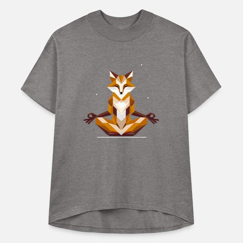 geometric fox meditating