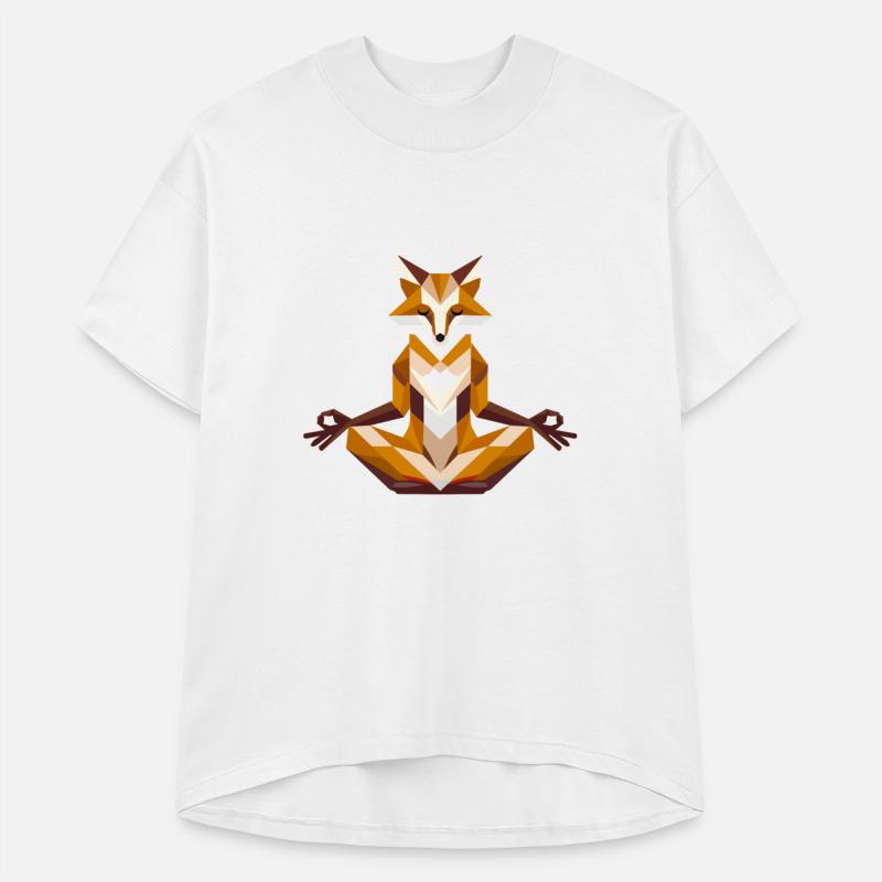 geometric fox meditating