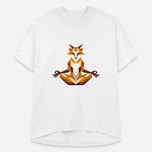 geometric fox meditating