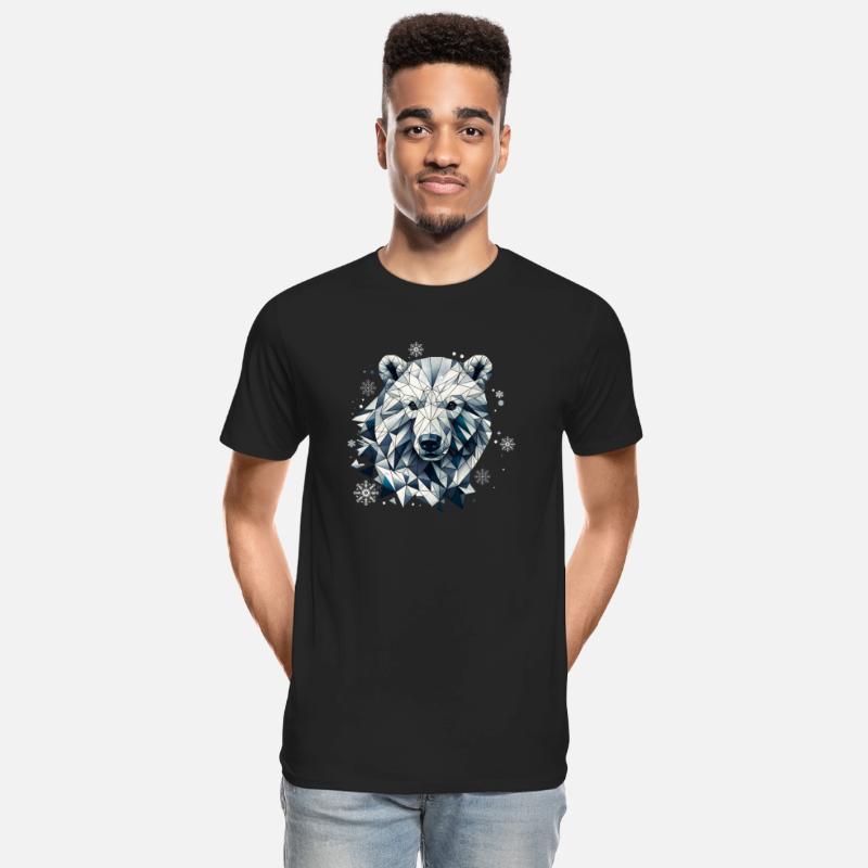 geometric polar bear head - polygon motif