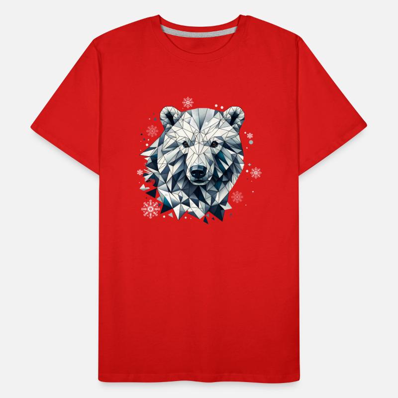 geometric polar bear head - polygon motif