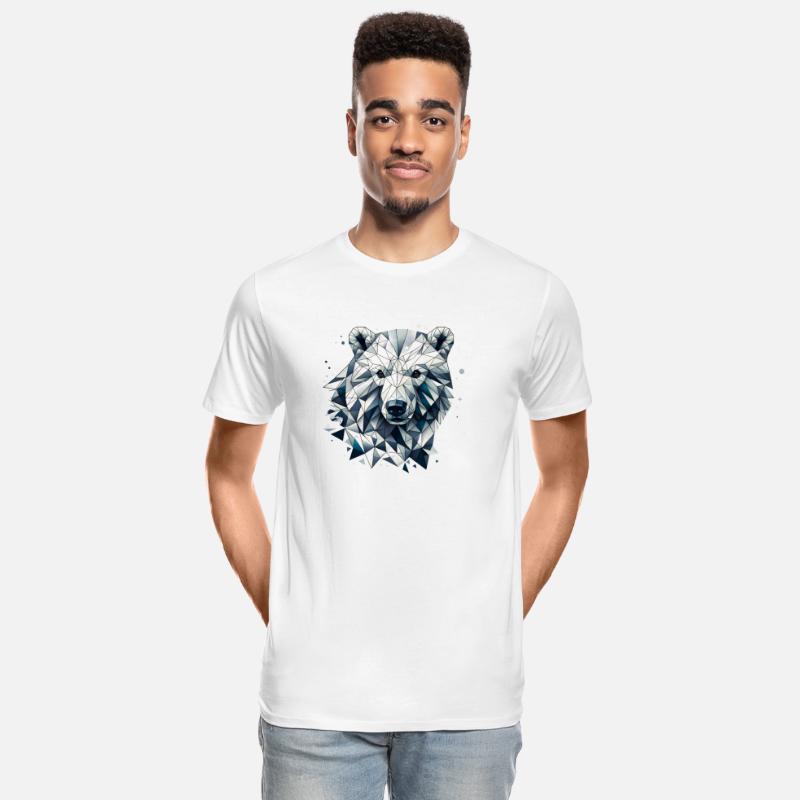 geometric polar bear head - polygon motif