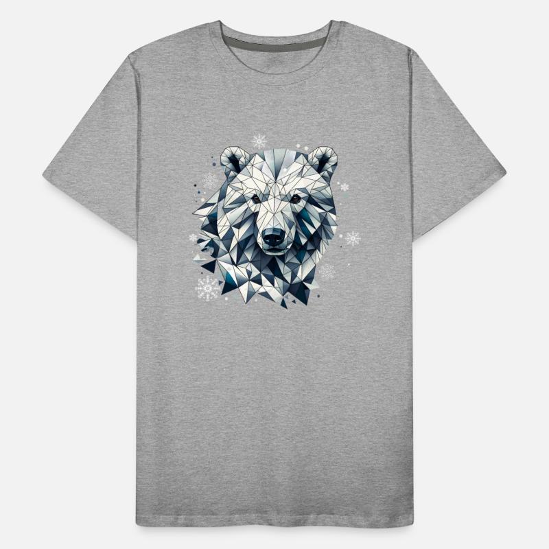 geometric polar bear head - polygon motif