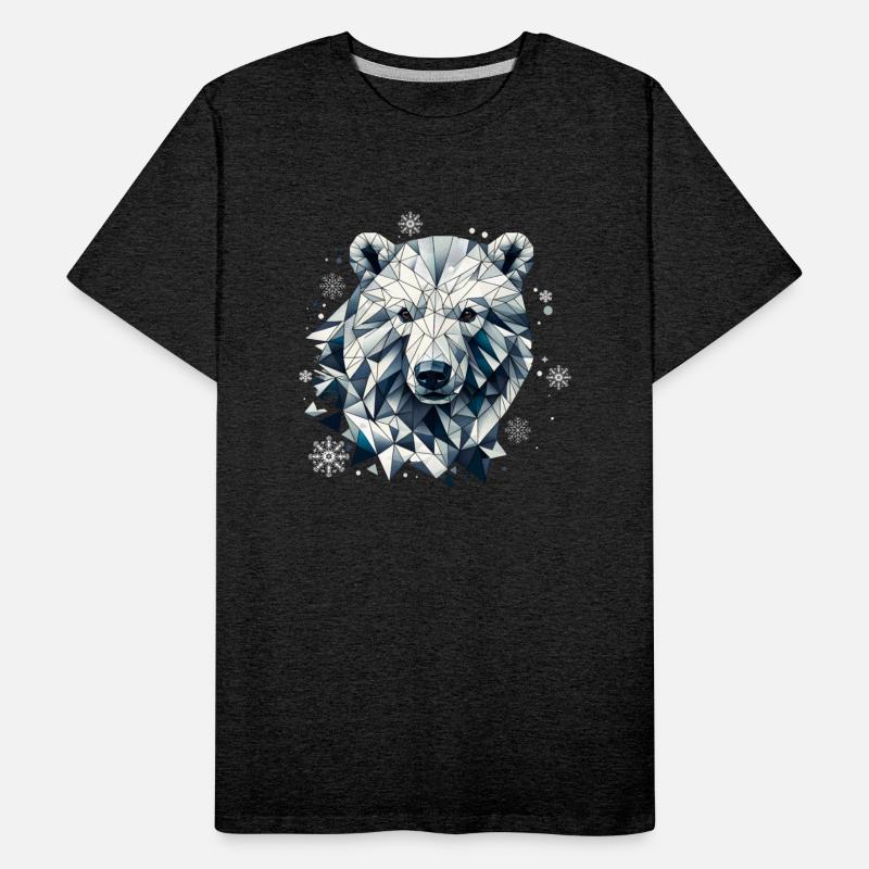 geometric polar bear head - polygon motif