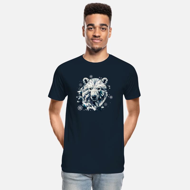 geometric polar bear head - polygon motif