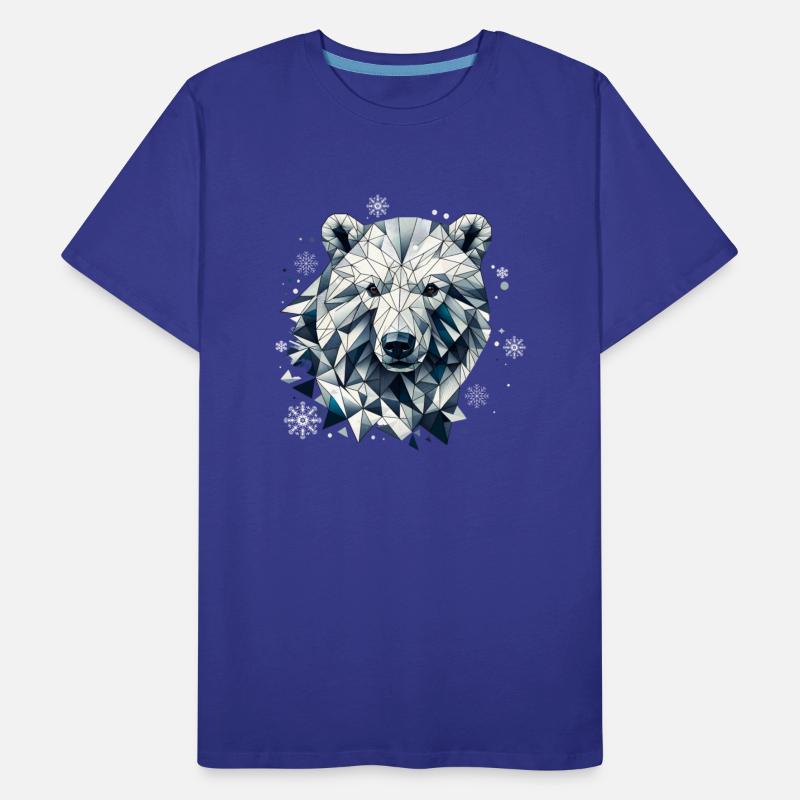 geometric polar bear head - polygon motif