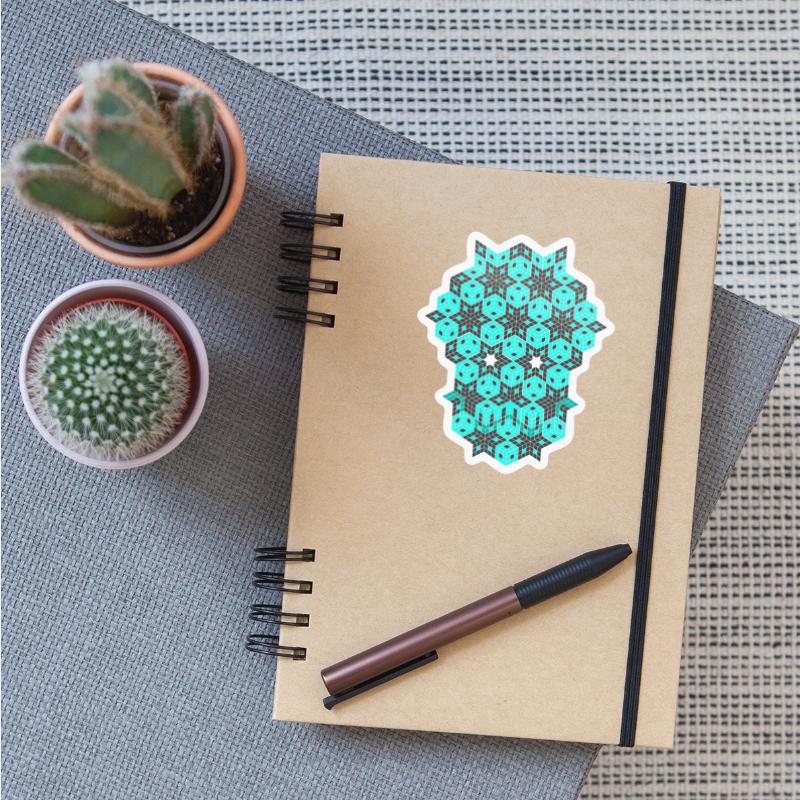 Geometric Skull - Cyan