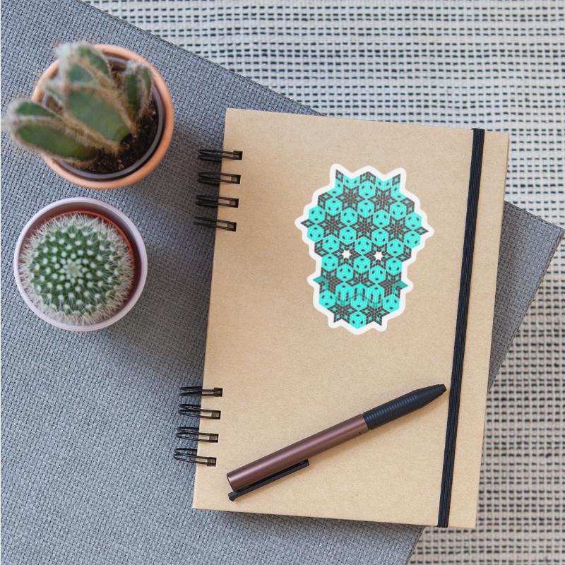 Geometric Skull - Cyan