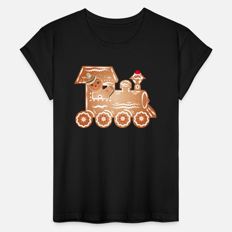 Gingerbread man as a train driver on the train