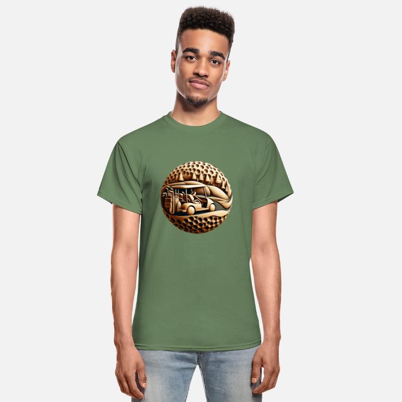 Golf Ball Artistic Essence in Wood Golf Cart