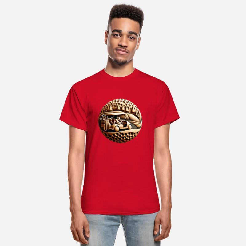 Golf Ball Artistic Essence in Wood Golf Cart