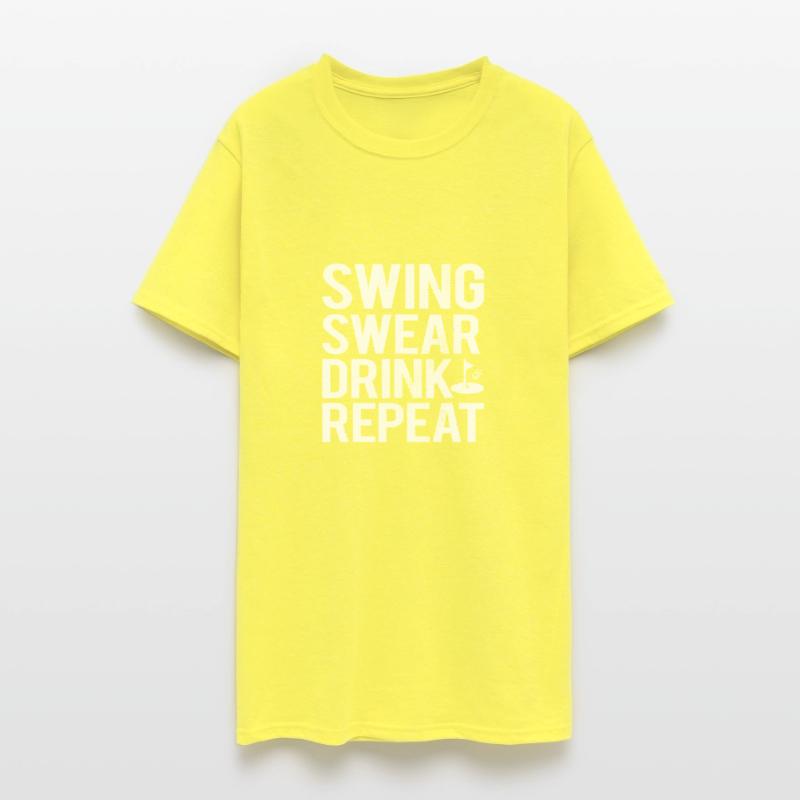 Golfer Swing Swear Drink Repeat Funny Golf