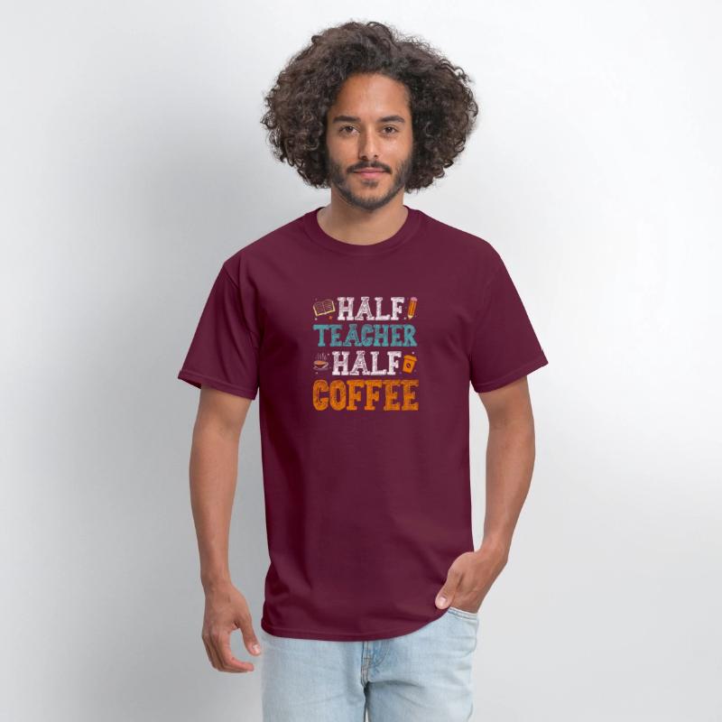 Half Teacher Half Coffee T Shirt Design 1