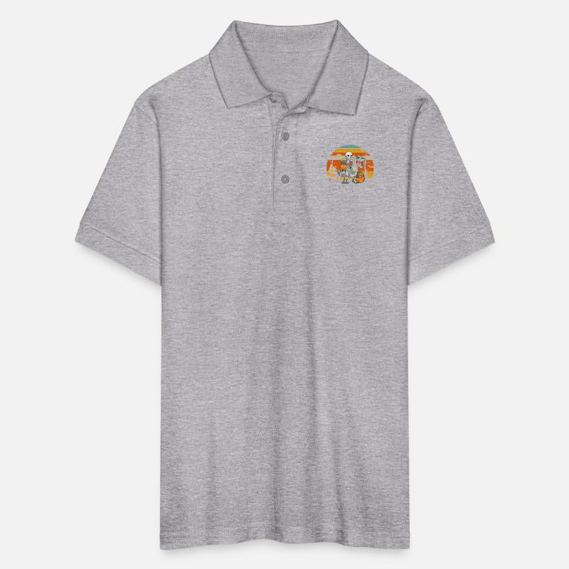 Halloween Funny Pumpkin Skeleton Riding Mummy Dino