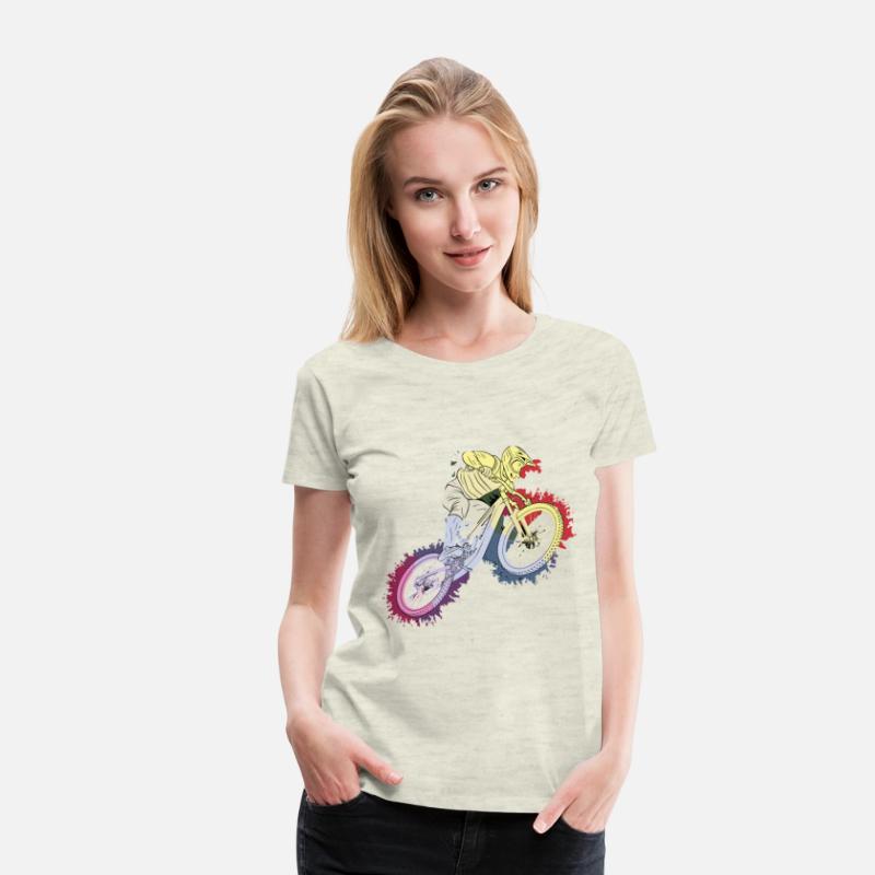 Mountain Biker with Rainbow Splash Design