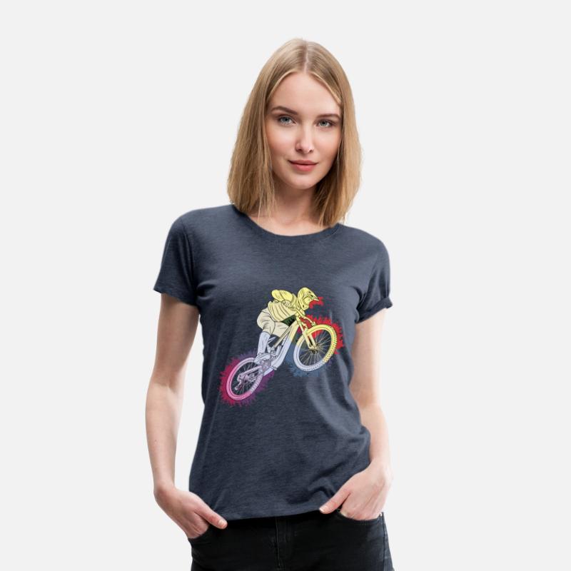 Mountain Biker with Rainbow Splash Design