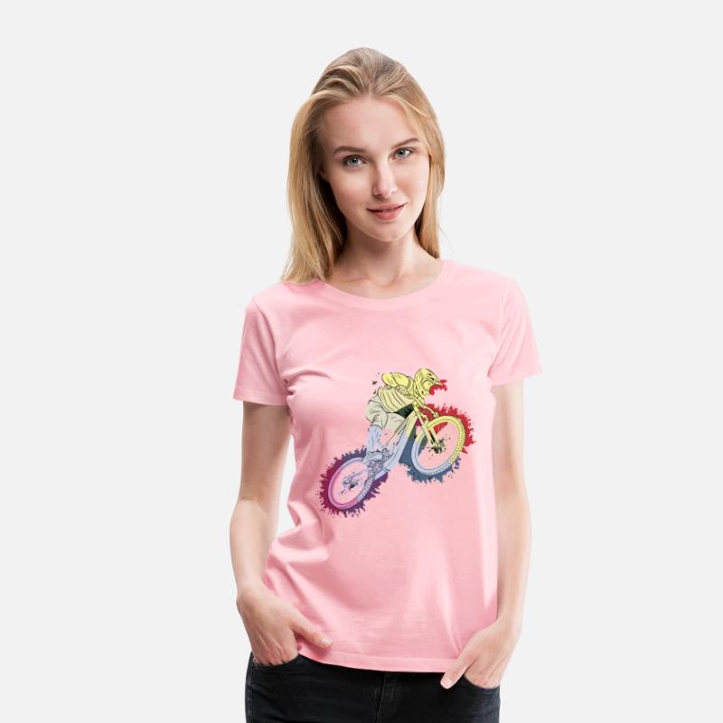 Mountain Biker with Rainbow Splash Design