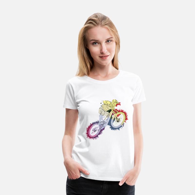 Mountain Biker with Rainbow Splash Design