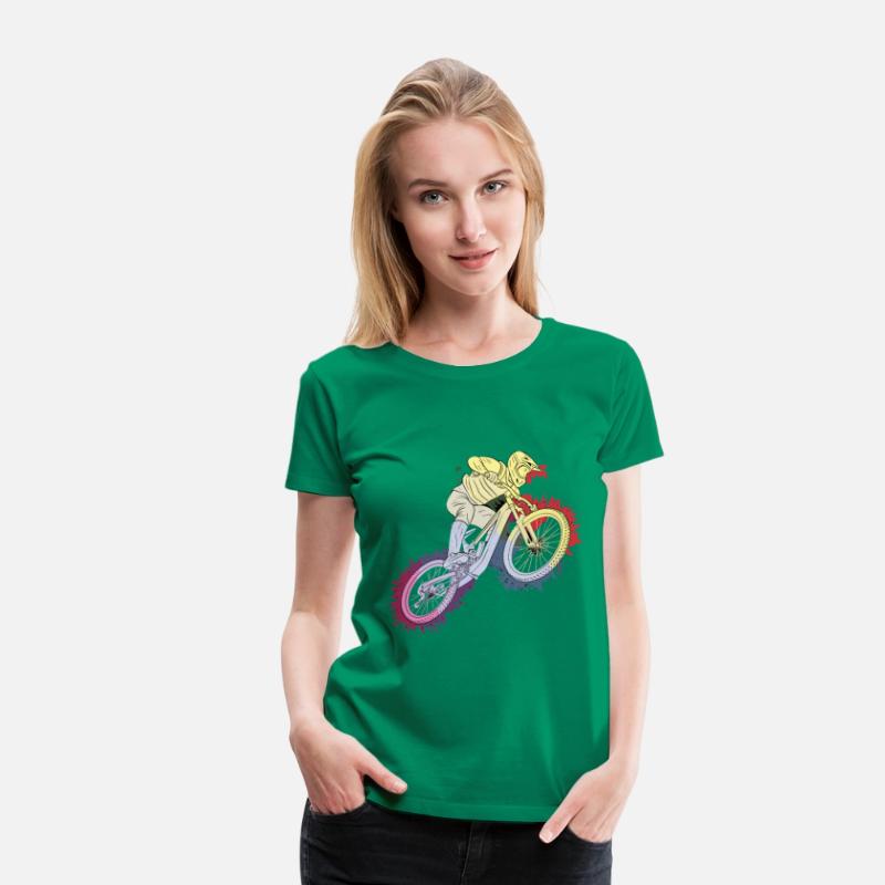 Mountain Biker with Rainbow Splash Design