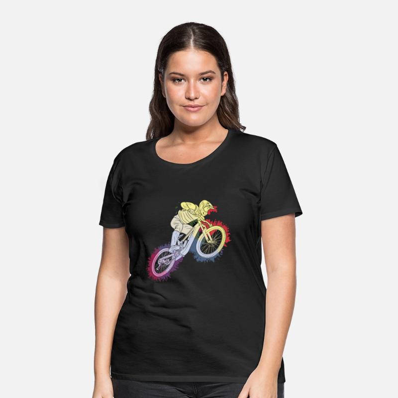 Mountain Biker with Rainbow Splash Design