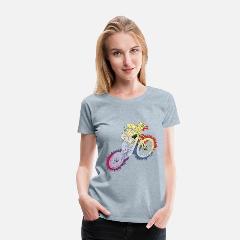 Mountain Biker with Rainbow Splash Design