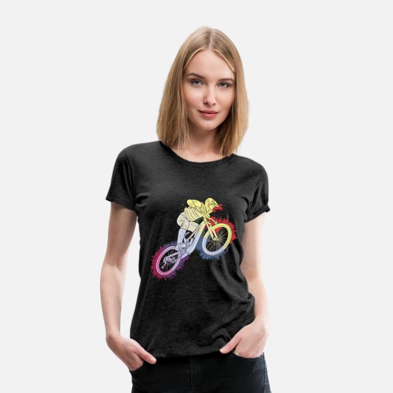 Mountain Biker with Rainbow Splash Design
