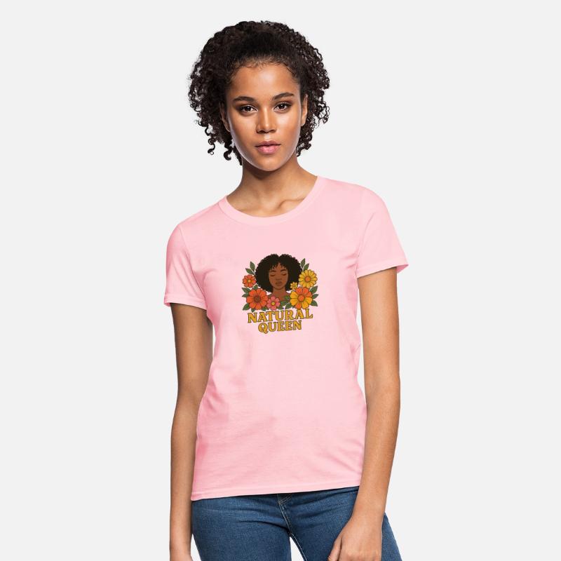 Natural Queen – Vintage Floral Afro Woman T-