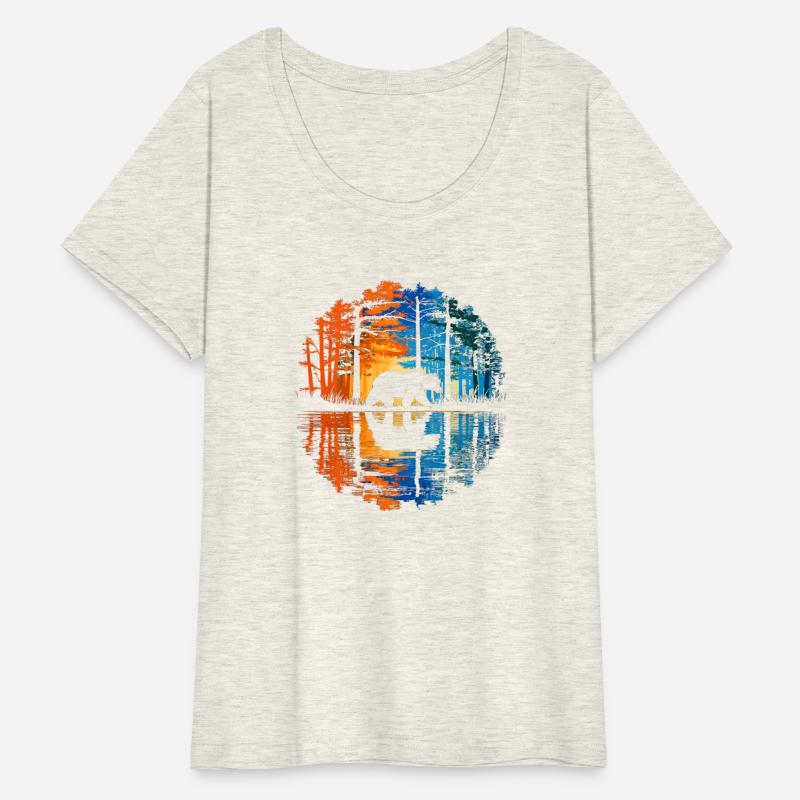 Nature Animal Bear Forest Trees Reflection Outdoor