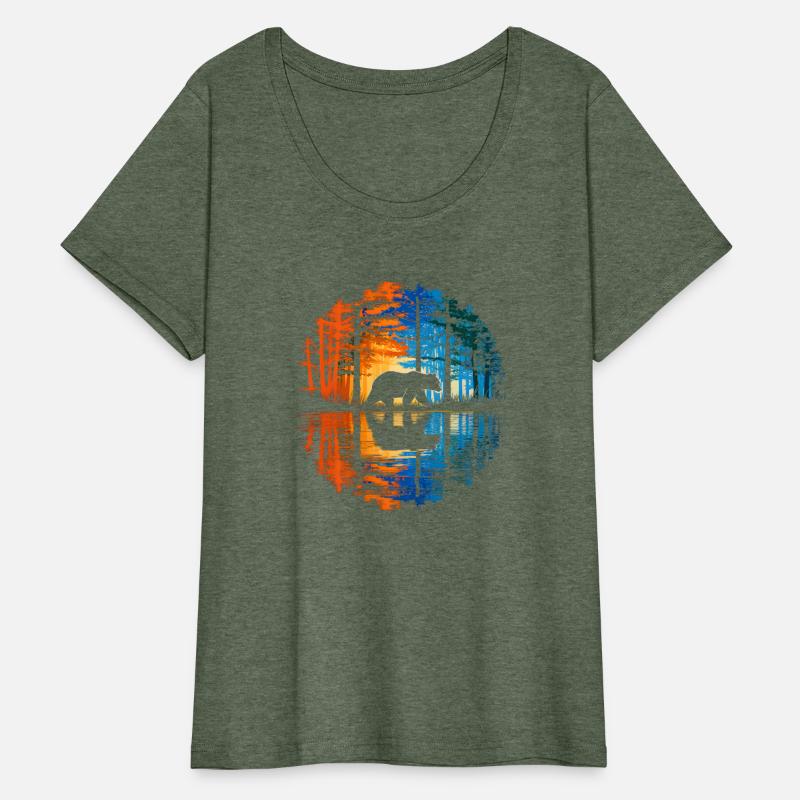 Nature Animal Bear Forest Trees Reflection Outdoor