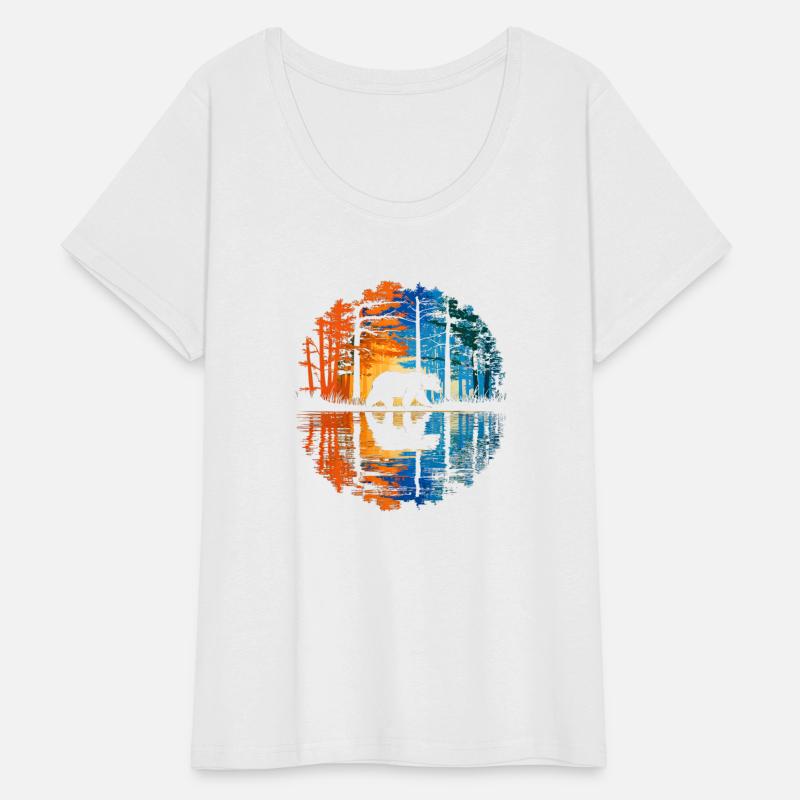 Nature Animal Bear Forest Trees Reflection Outdoor