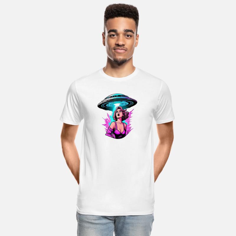 Panicked woman is caught by UFO.