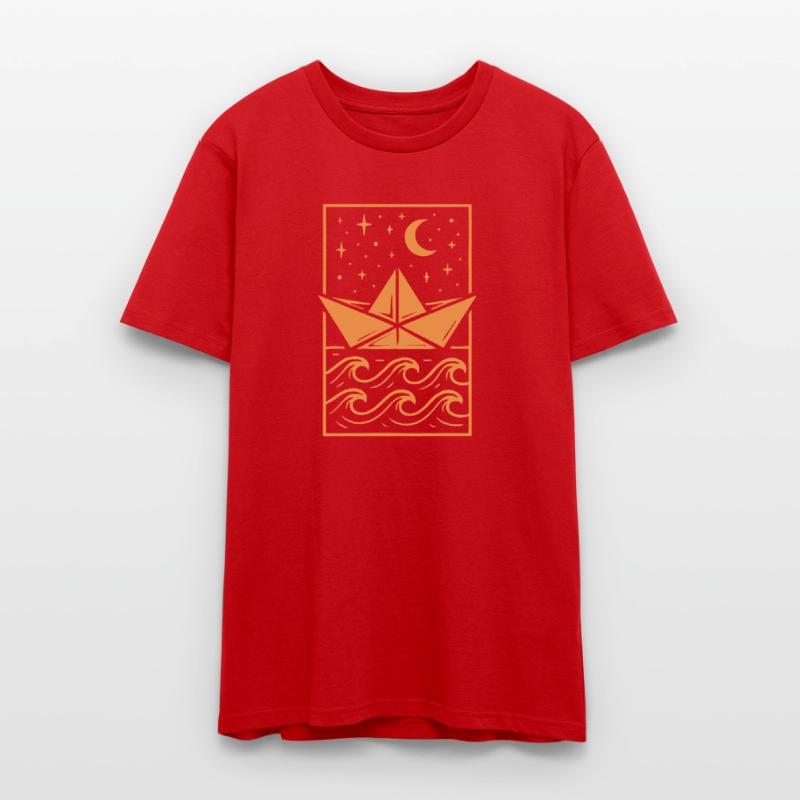 Paper Boat and Moon Men's T-Shirt