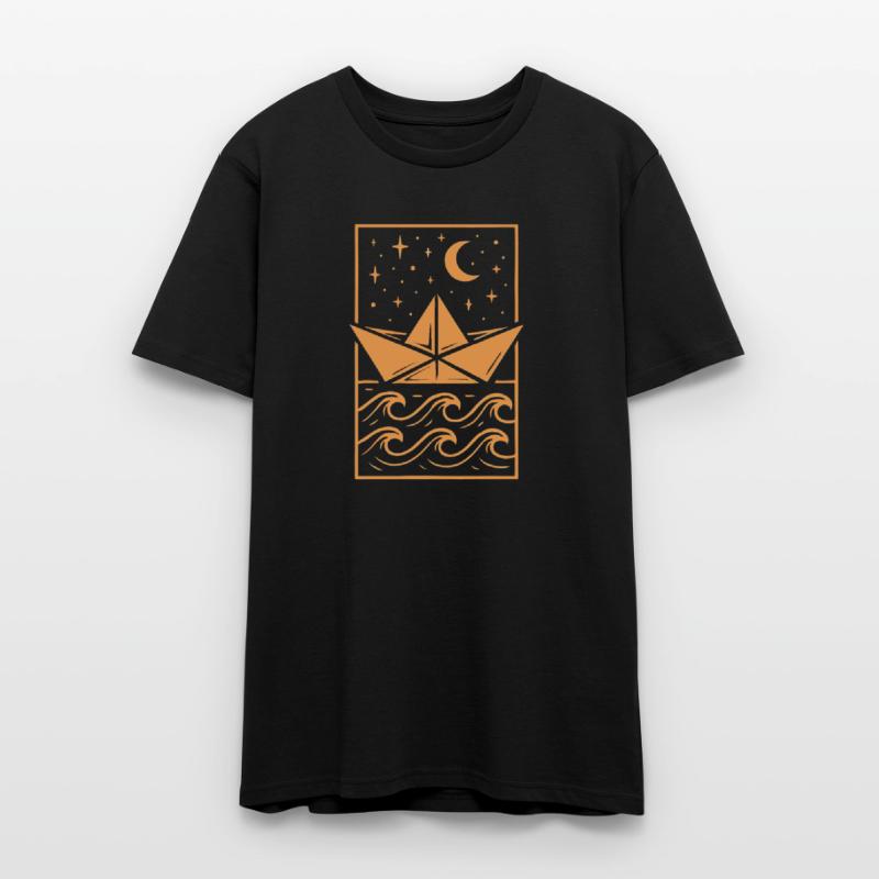Paper Boat and Moon Men's T-Shirt