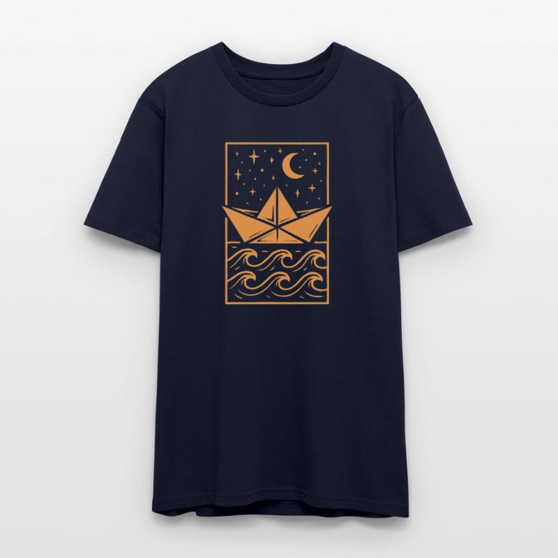 Paper Boat and Moon Men's T-Shirt