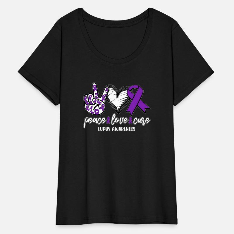 Peace Love Cure Lupus Awareness Support Ribbon