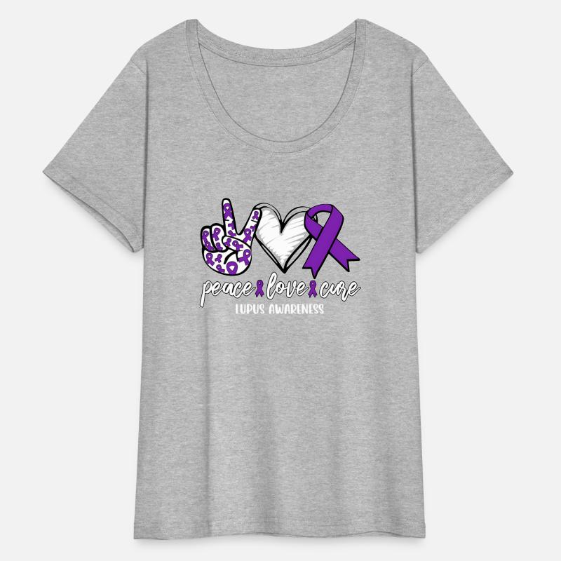 Peace Love Cure Lupus Awareness Support Ribbon