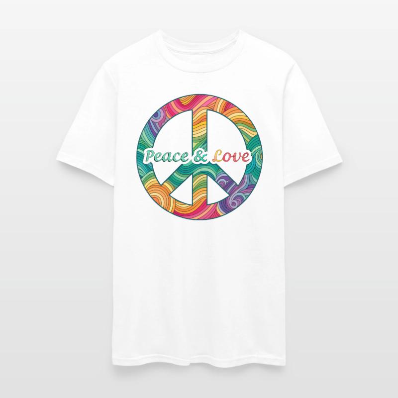 Peace Love Psychedelic Swirl Sign Retro 60s