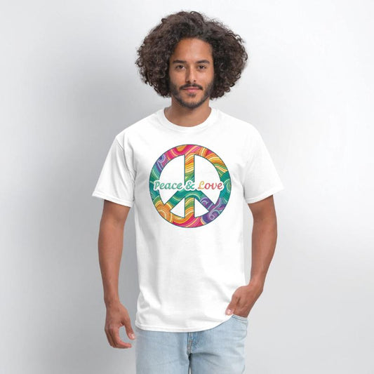 Peace Love Psychedelic Swirl Sign Retro 60s