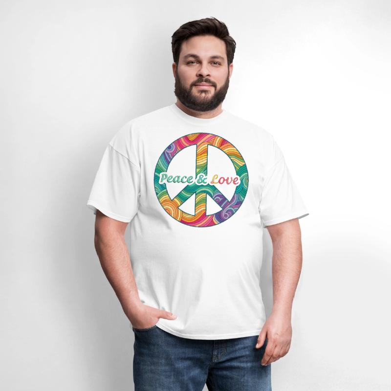 Peace Love Psychedelic Swirl Sign Retro 60s