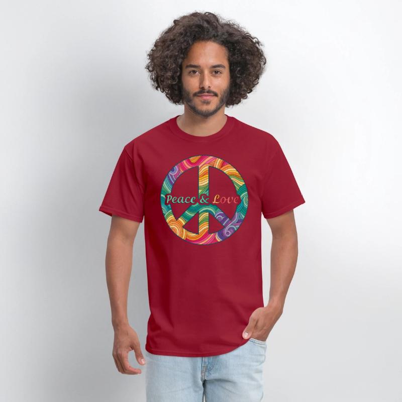 Peace Love Psychedelic Swirl Sign Retro 60s
