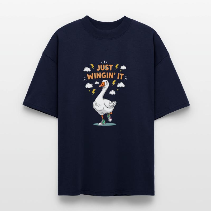 Playful Goose with Sneakers and Lightning