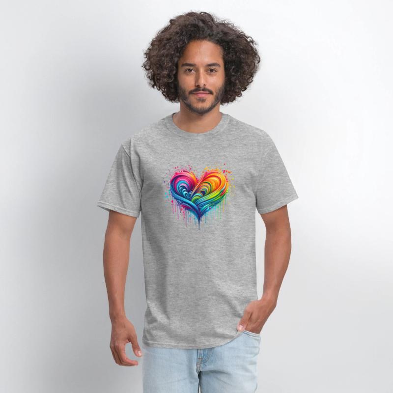 Rainbow Flag Paint Splatter Heart Pride 2024 LGBTQ